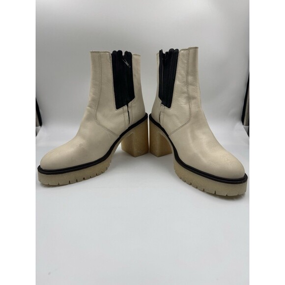Free People James Chelsea Chunky Heel Boot White Cream Womens Us 9 /EU Size 39.5 - Picture 6 of 16
